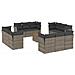 Lusso Casadino -  Set Divani Da Giardino 13 Pz Con Cuscini Grigio In Polyrattan - Foto miniatura 1
