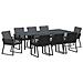 Set da Pranzo da Giardino  9 Pezzi con Cuscini Rattan PE Nero, Tavolo da Giardino Estensibile  Antracite (140-210)x90x73 cm Acciaio - Foto miniatura 1