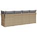 Divano da Giardino con Cuscini a 4 Posti Beige in Polyrattan - Foto miniatura 6