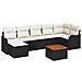 Set Divano Giardino 8 Pezzi Con Cuscini Nero Polyrattan Acacia, Divano Giardino 2 Posti Con Cuscini Nero Polyrattan - Foto miniatura 1