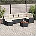 Set Divano Giardino 8 Pezzi Con Cuscini Nero Polyrattan Acacia, Divano Giardino 2 Posti Con Cuscini Nero Polyrattan - Foto miniatura 2