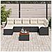 Set Divano Giardino 8 Pezzi Con Cuscini Nero Polyrattan Acacia, Divano Giardino 2 Posti Con Cuscini Nero Polyrattan - Foto miniatura 3