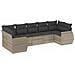 Set Divani da Giardino 7pz con Cuscini Grigio Chiaro Polyrattan - Foto miniatura 1