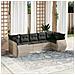 Set Divani da Giardino 7pz con Cuscini Grigio Chiaro Polyrattan - Foto miniatura 2