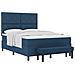 Letto con Rete a Molle e Materasso & Panchetta Blu 140x200 cm Tessuto - Foto miniatura 1