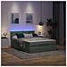 Pouf Letto con Materasso e LED Grigio Scuro 140x190 cm - Foto miniatura 3
