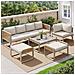 Set Da Giardino, Set Di Mobili In Rattan Per 6-7 Persone, Divano Ad Angolo Con Struttura In Ferro Zincato, Beige - Foto miniatura 3