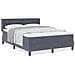 Letto Box Spring con Materasso Nero 100x200 cm in Velluto - Foto miniatura 4