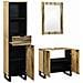 Set di mobili per il bagno 3 pcs Marrone 38 x 33 x 160 cm - Foto miniatura 2