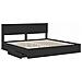 Letto con Contenitore Nero 200 x 200 cm Legno multistrato - Foto miniatura 5