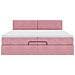 Struttura Letto Pouf con Materassi Rosa 200x200 cm Velluto - Foto miniatura 6
