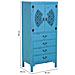 Mobiletto In Legno Con 4 Cassetti E 2 Ante Colore Blu 60x40x140h Cm - Foto miniatura 3