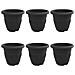 Vaso Rotondo per Fiori 6 pcs Nero Ø 26 x 21.5 cm Plastica - Foto miniatura 1