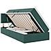Letto con contenitore e LED Verde Scuro 90 x 190 cm Velluto - Foto miniatura 1