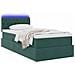 Letto con contenitore e LED Verde Scuro 90 x 190 cm Velluto - Foto miniatura 3