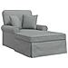 Chaise Longe con Gonna con cuscino 3 pcs Grigio chiaro Tessuto - Foto miniatura 1