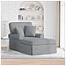 Chaise Longe con Gonna con cuscino 3 pcs Grigio chiaro Tessuto - Foto miniatura 2