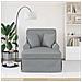 Chaise Longe con Gonna con cuscino 3 pcs Grigio chiaro Tessuto - Foto miniatura 3