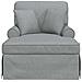 Chaise Longe con Gonna con cuscino 3 pcs Grigio chiaro Tessuto - Foto miniatura 4