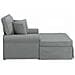 Chaise Longe con Gonna con cuscino 3 pcs Grigio chiaro Tessuto - Foto miniatura 5