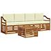 Set divani 5 pcs Naturale e Crema Legno di Acacia Massello - Foto miniatura 1