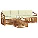Set divani 5 pcs Naturale e Crema Legno di Acacia Massello - Foto miniatura 3
