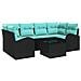 Set Divano da Giardino 7 pcs Nero e Turchese polyrattan - Foto miniatura 1