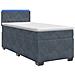 Letto con Box Spring, Materasso e LED Grigio Scuro Singolo - Foto miniatura 1