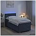 Letto con Box Spring, Materasso e LED Grigio Scuro Singolo - Foto miniatura 2
