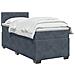 Letto con Box Spring, Materasso e LED Grigio Scuro Singolo - Foto miniatura 3