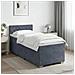Letto con Box Spring, Materasso e LED Grigio Scuro Singolo - Foto miniatura 4
