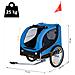 Carrellino rimorchio per cani animali domestici da bicicletta azzurro e nero 130 x 90 x 110cm - Foto miniatura 4