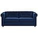 Divano Letto A 3 Posti In Velluto Blu Chesterfield - Foto miniatura 8