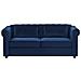 Divano Letto A 3 Posti In Velluto Blu Chesterfield - Foto miniatura 1
