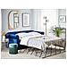 Divano Letto A 3 Posti In Velluto Blu Chesterfield - Foto miniatura 3