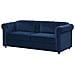 Divano Letto A 3 Posti In Velluto Blu Chesterfield - Foto miniatura 5
