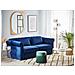 Divano Letto A 3 Posti In Velluto Blu Chesterfield - Foto miniatura 4