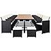 Set Da Pranzo Da Giardino 17 Pz Con Cuscini In Polyrattan Nero - Foto miniatura 1
