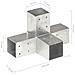 Connettori Per Pali A Forma Di X 4 Pz In Metallo Zincato 71x71 Mm - Foto miniatura 7