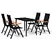Set Mobili Da Pranzo Per Giardino 5 Pz Nero - Foto miniatura 2