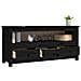 Mobile Porta Tv Nero 114x35x52 Cm In Legno Massello Di Pino - Foto miniatura 6