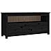 Mobile Porta Tv Nero 114x35x52 Cm In Legno Massello Di Pino - Foto miniatura 2