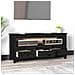 Mobile Porta Tv Nero 114x35x52 Cm In Legno Massello Di Pino - Foto miniatura 8