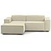 Divano Fisso Nadia, Divano Componibile A 2 Posti Con Penisola Sinistra, 100% Made In Italy, Sofà Moderno In Tessuto, Cm 220x170h70, Beige - Foto miniatura 3