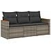 Set Divani Da Giardino 3 Pz Con Cuscini Grigio In Polyrattan - Foto miniatura 2
