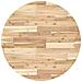 Piano Tavolo Rotondo 80x2 Cm In Legno Massello Di Acacia - Foto miniatura 2