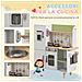 Cucina Giocattolo Per Bambini 3-6 Anni Con Macchina Del Ghiaccio E Utensili, 84x34x89 Cm, Bianco E Verde - Foto miniatura 6