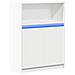 Credenza Con Led Bianca 72x34x100 Cm In Legno Multistrato - Foto miniatura 3
