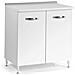 Mobile Base 2 Ante Per Cucina 80x50xh85 Bianco Frassino Mobiletto In Legno - Foto miniatura 1