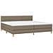 Letto a Molle Materasso e LED tortora 200x200cm in Tessuto - Foto miniatura 3